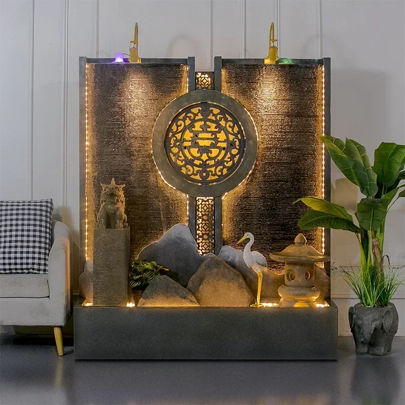 

Water Curtain Wall Flowing Water Wall Screen Hotel Living Room Entrance Partition Courtyard Decoration Rockery Fountain