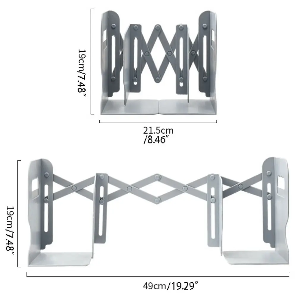 With Pen Holder Desktop Book Stand Retractable Easy to Install Foldable Storage Rack Adjustable Student Book Rack