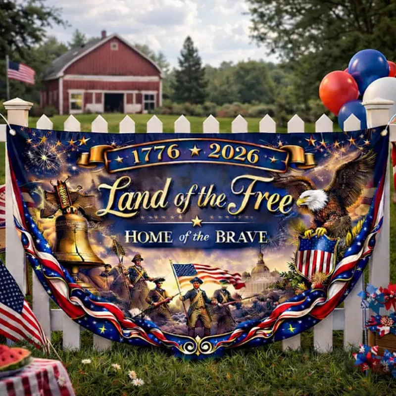 VIKAMA 250th Anniversary Flag Banner Patriotic Eagle Flag Independence 250th Anniversary Decoration Home Decor