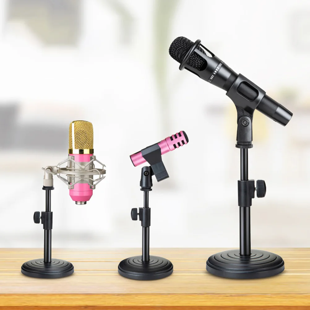 

Desktop Lifting Adjustable Microphone Stand Flexible Detachable Heavy Metal Base for Podcasting Broadcasting Singing Recording