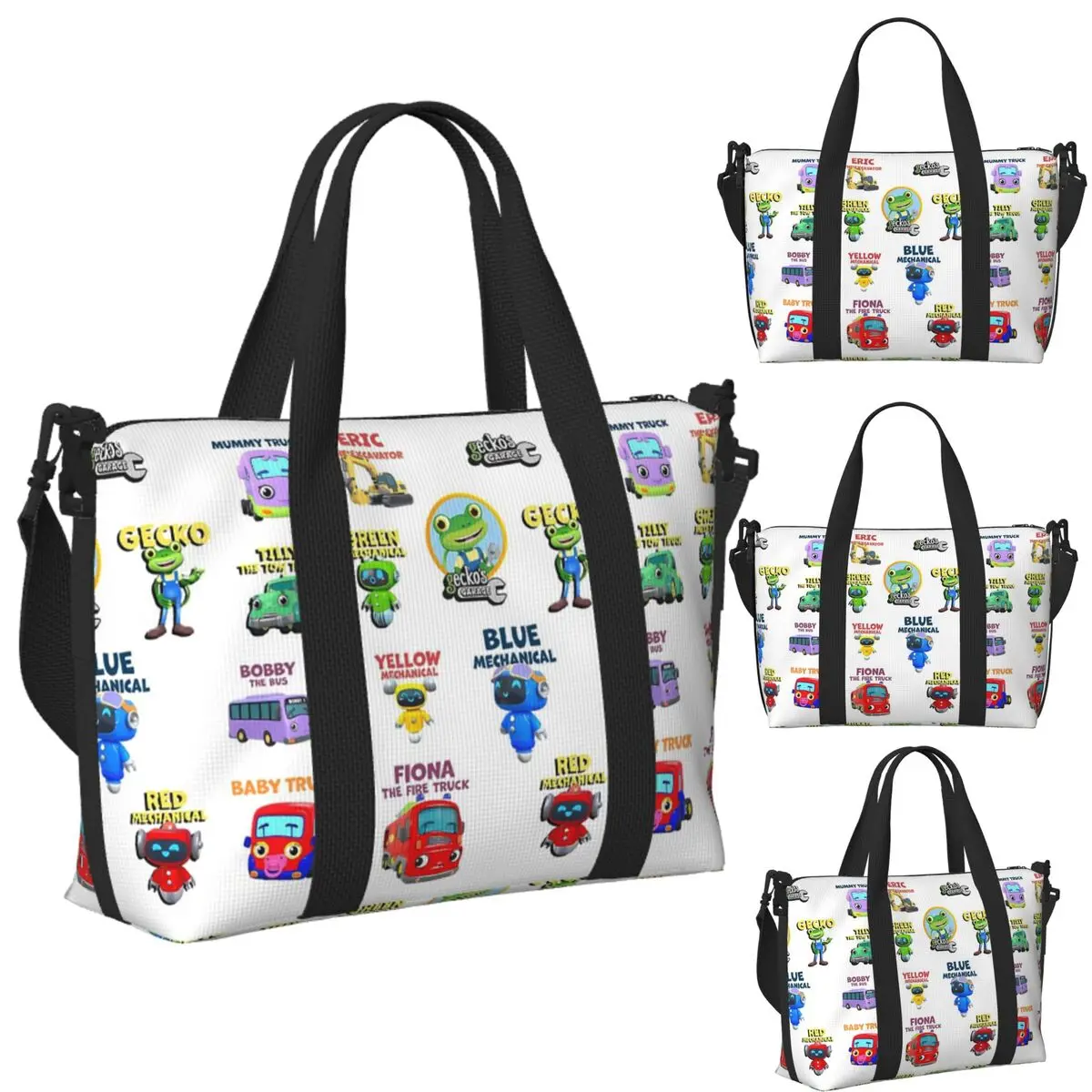 

Custom Garage Geckos Pack 13 Gecko For Garage Geckos Beach Travel Bag Tote Bags for Gym Sport Women Shopping Duffle Shoulder Bag