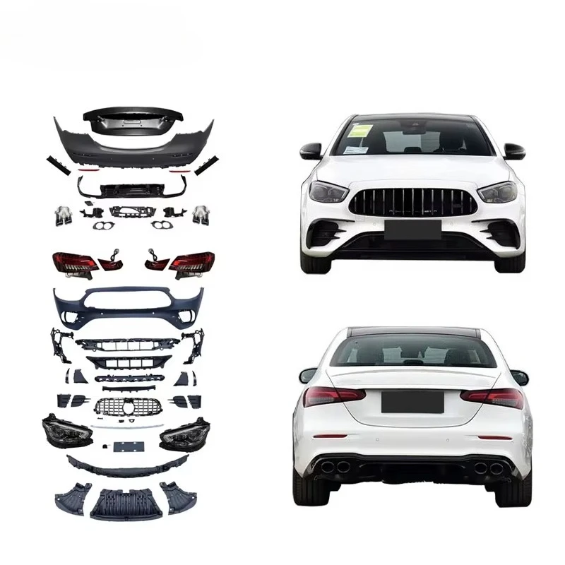 

Old to New E53 Body Kit for E Class 2017-2020 Upgrade 2021-2023 E53 Body Kit Front Bumper Hood Fender Headlight