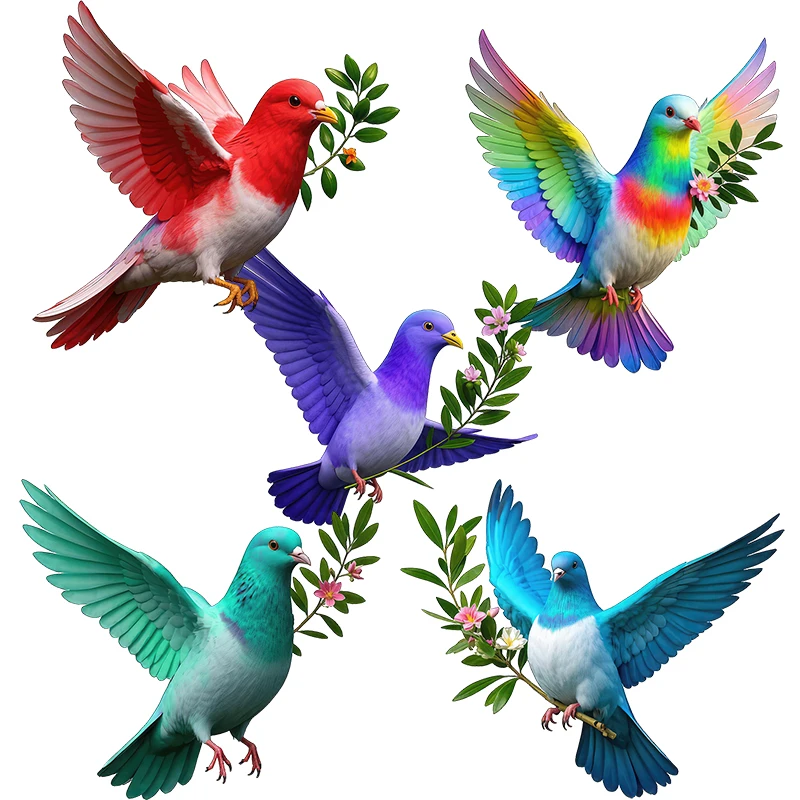 Three Ratels CG48 Colorful pigeon cartoon stickers for home decoration door stickers  computer luggage decals