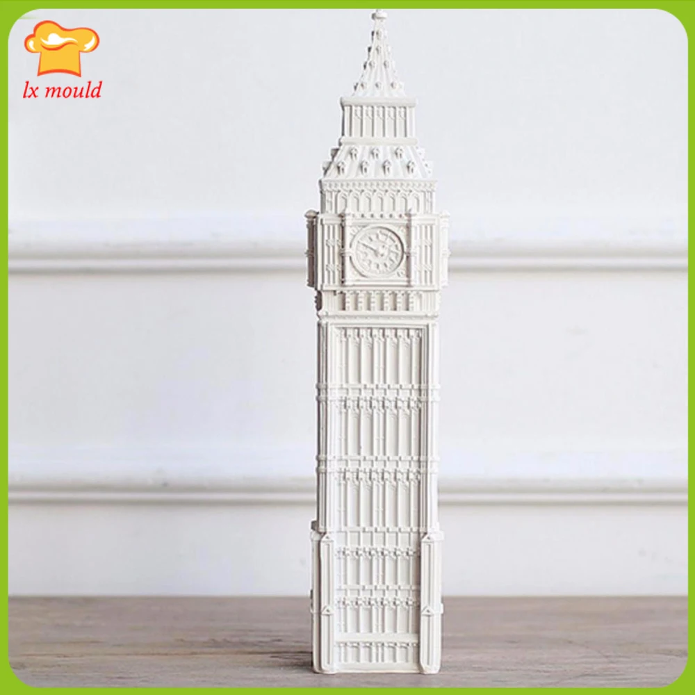 European Style Building Home Decoration Mould Big Ben Candle Silicone Mold St. Paul\'s Cathedral Plaster Craft Silicone Mold