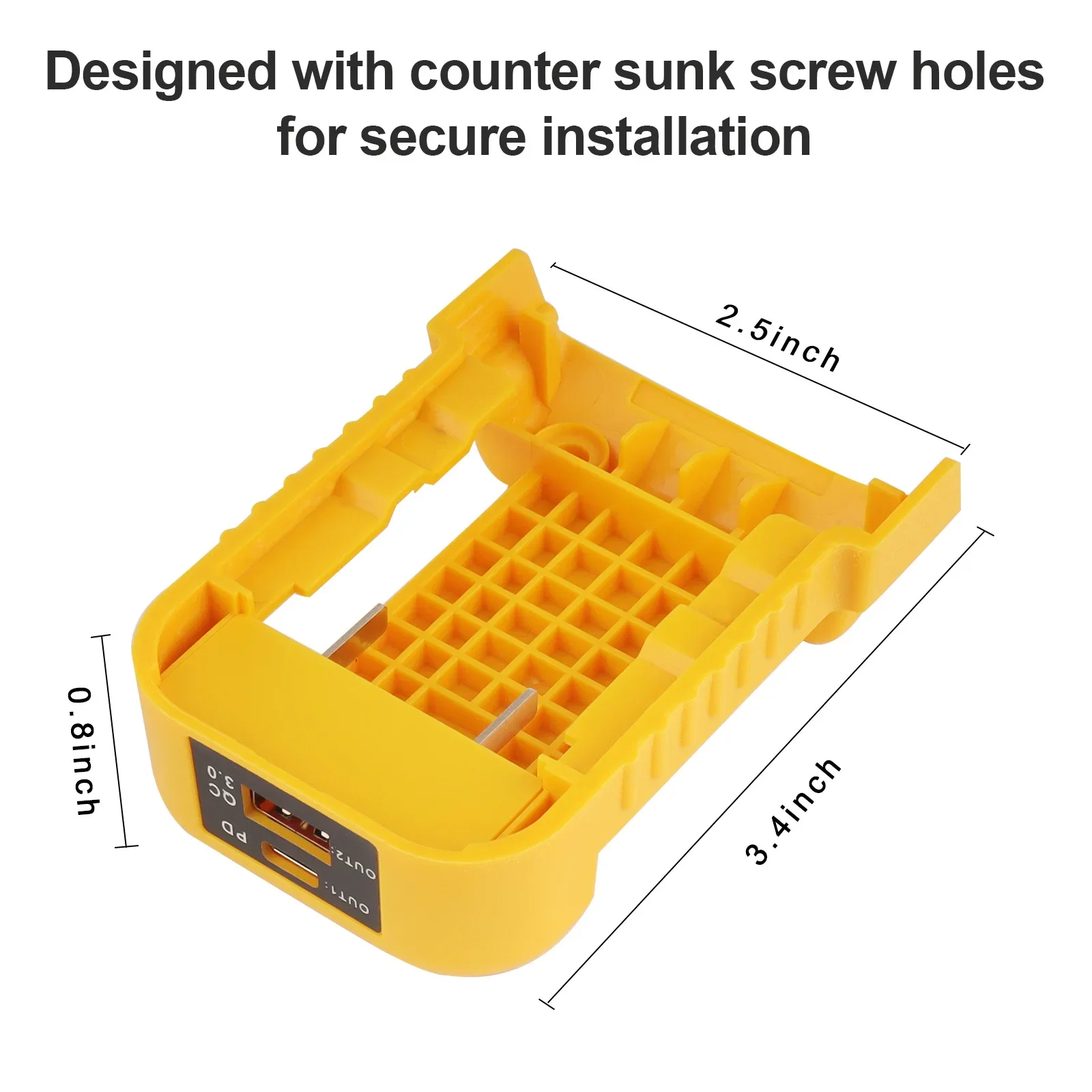 USB And Type-C Clamp Holder Belt Converter For Dewalt 20V 18V DCB200 DCB202 DCB203 Li-ion Battery Fast Charger Rack Adapter