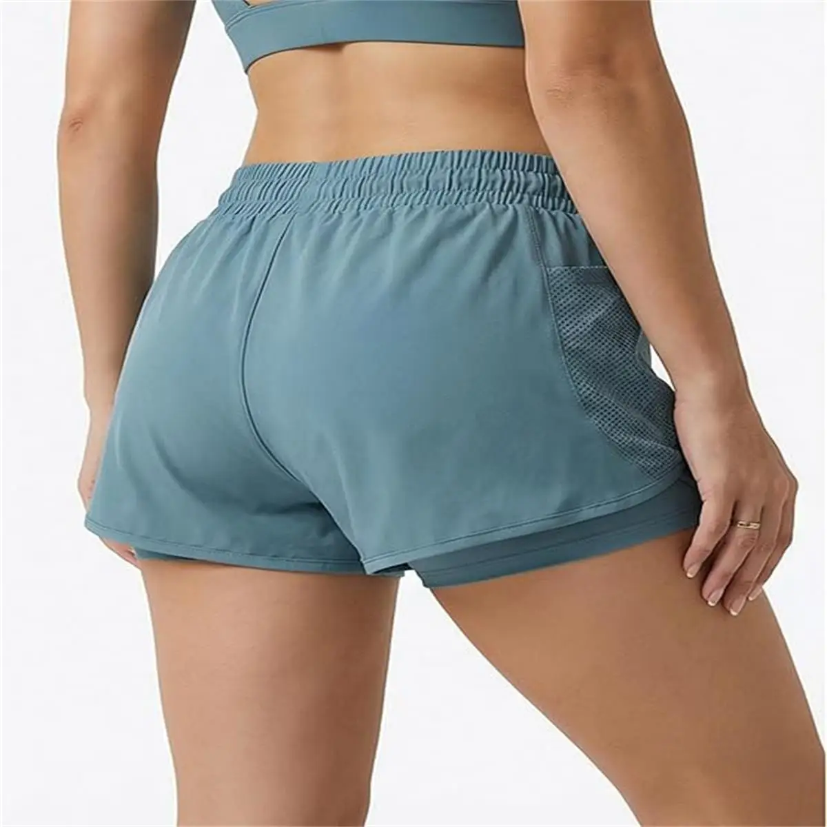 Women's Quick-Dry Yoga Shorts with Pocket | Loose, Non-See-Through, Medium Stretch Fabric, Fitness and Casual Dual-Use