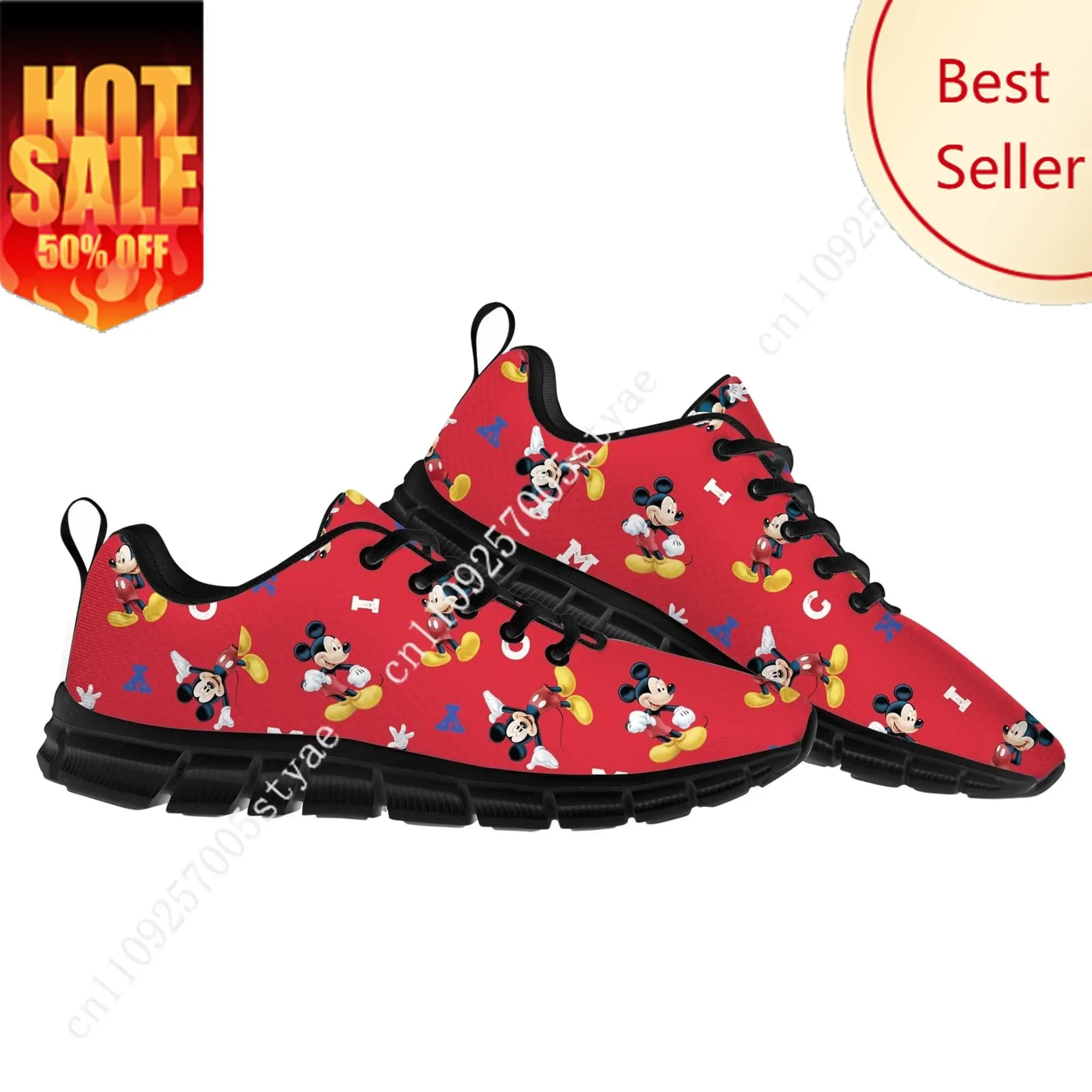

Mickey Mouse Sports Shoes Disney Cartoon Decorate Sneakers Design Your Photo Logo Text Party Holiday Gifts Custom Shoe