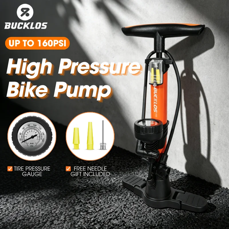 

BUCKLOS Bicycle Pump 160PSI High Pressure MTB Road Bike Tire Air Pump Schrader Presta Valve Bike Air Inflator Bike Repair Tools