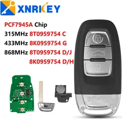 Xnrkey-車のリモコンキー,3ボタン,pcf7945,チップ315/433 mhz,Audi a4 s4 a5 s5 q5 8t0959754c 8k0959754d/j 8k0959754d