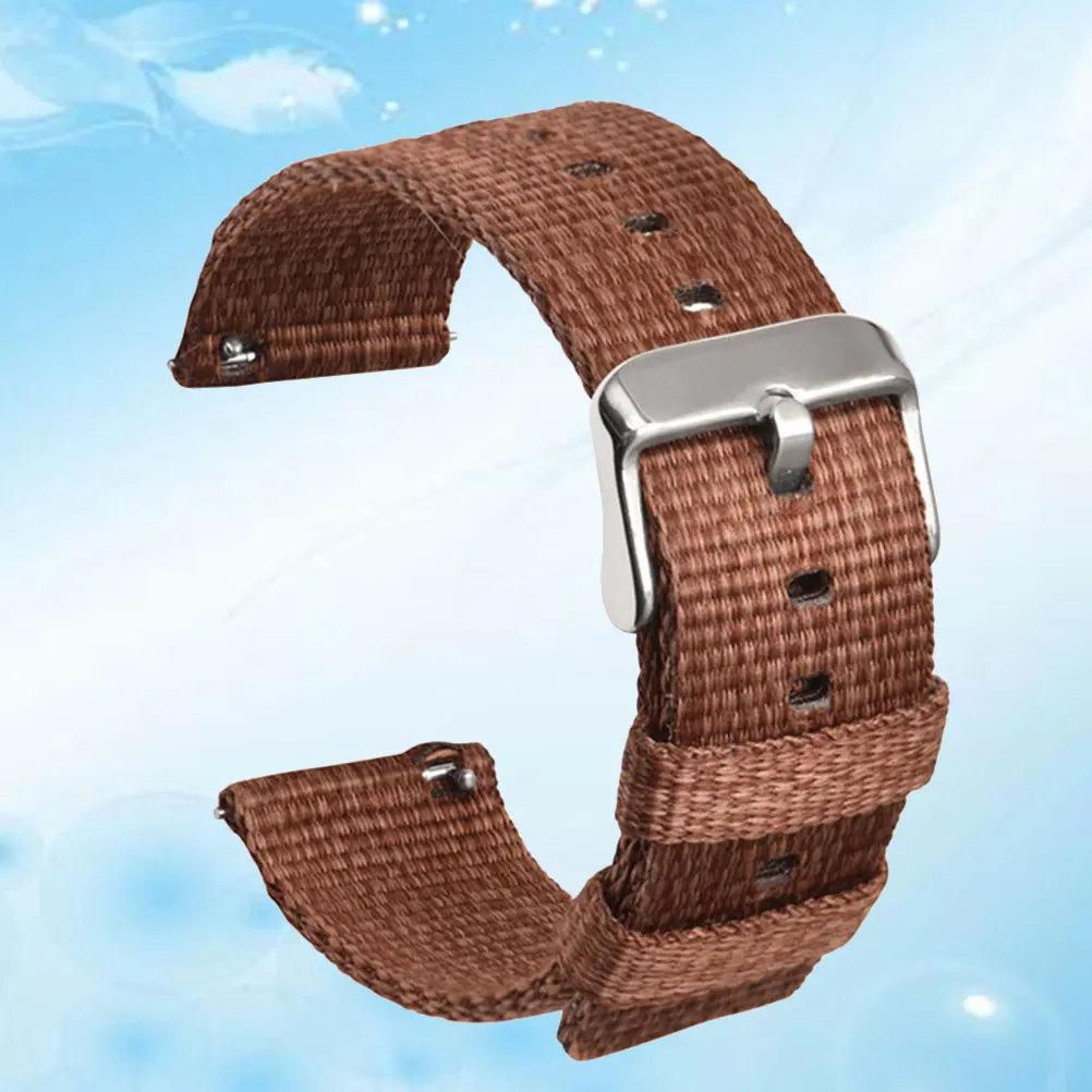 

1pc Canvas Watch Band Wtach Replacing Strap Fashion Watchstrap Alternative Wrist Strap Compatible for Galaxy Watch Brown