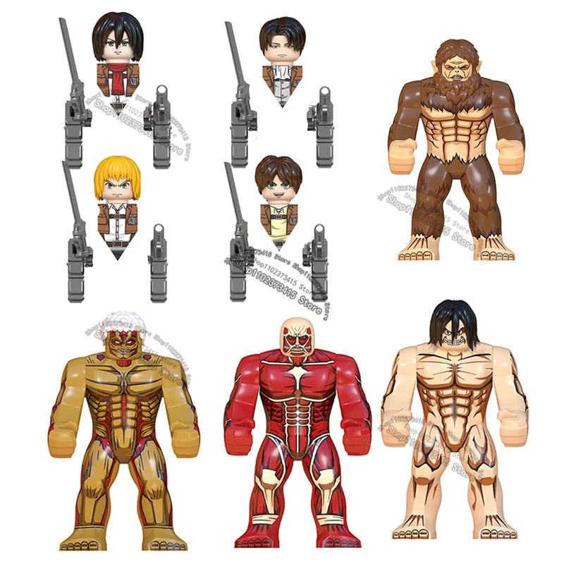 Décennie s de construction de mini figurines d'action, briques d'anime, poupées de jouet, Erem Jaeger, Armin, Levi, Mikasa, modèle beurre, WM6148, WM6165, WM6166