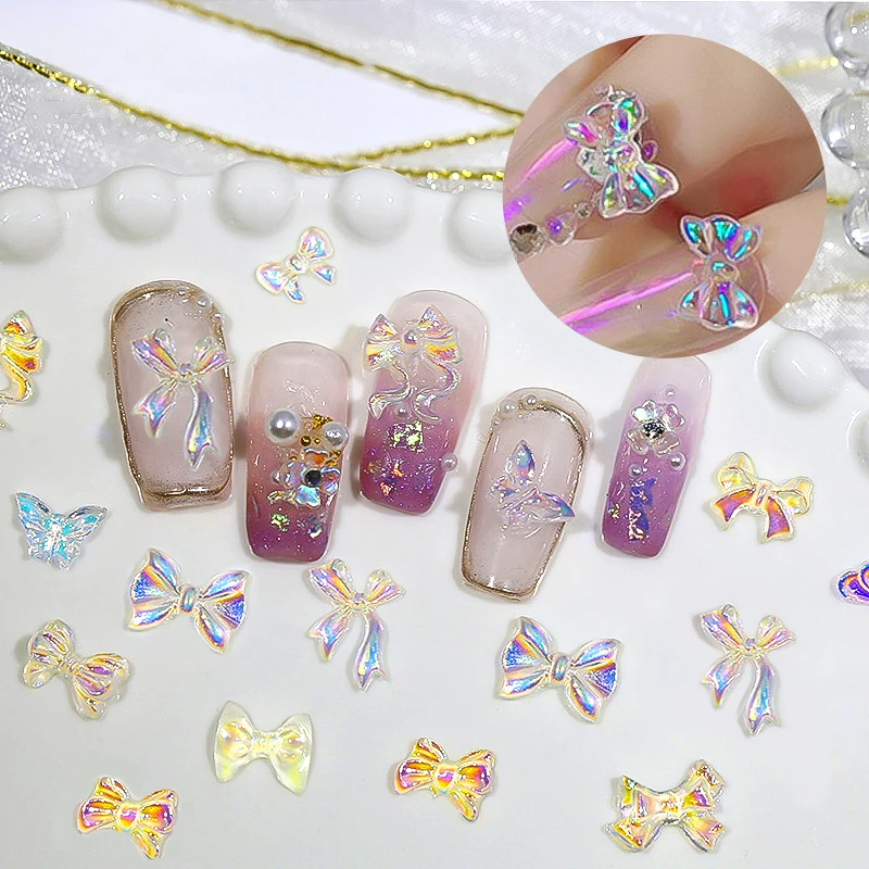 3D Aurora Butterfly Mixed Star Colorful Nail Art Charm  Nail Jewelry Nail Art Decoration Parts For DIY Nail Manicure Accessories