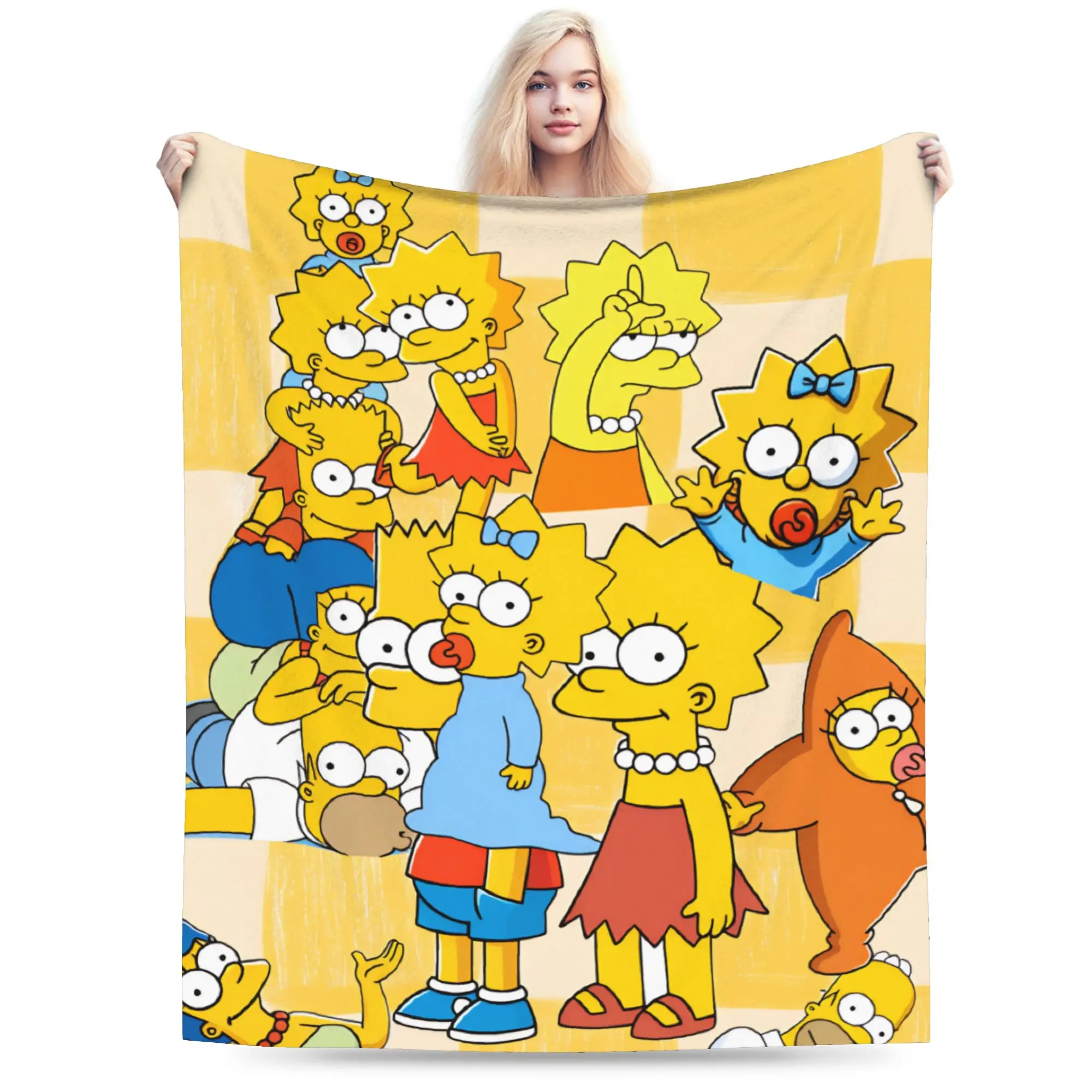 S-Simpsons Family Cartoon Funny Flannel Blanket Girls  Super Soft Throw Blanket Winter Outdoor Bedspread Sofa Bed Cover