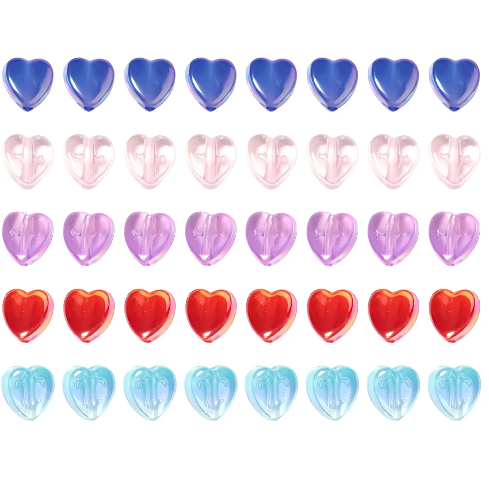 

300Pcs Heart Shaped Loose Beads Acrylic DIY Jewelry Making Accessories for Necklace Bracelet Craft Beads Necklace Loose Bead