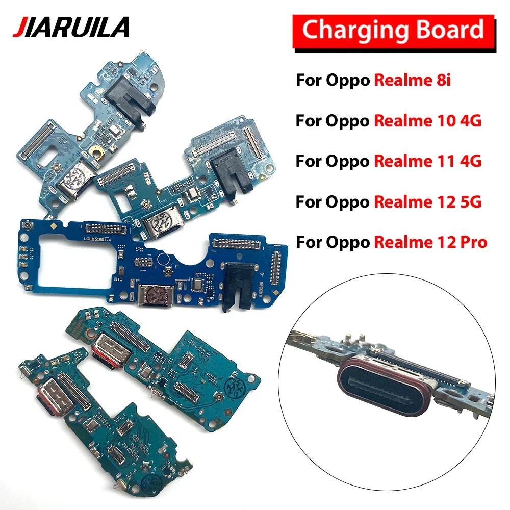 USB Port Dock Plug Connector Charging Board Flex For OPPO Realme 8i 1011 12 4G 5G 14 Pro Plus Note 50 60 Narzo 50A 50i Prime