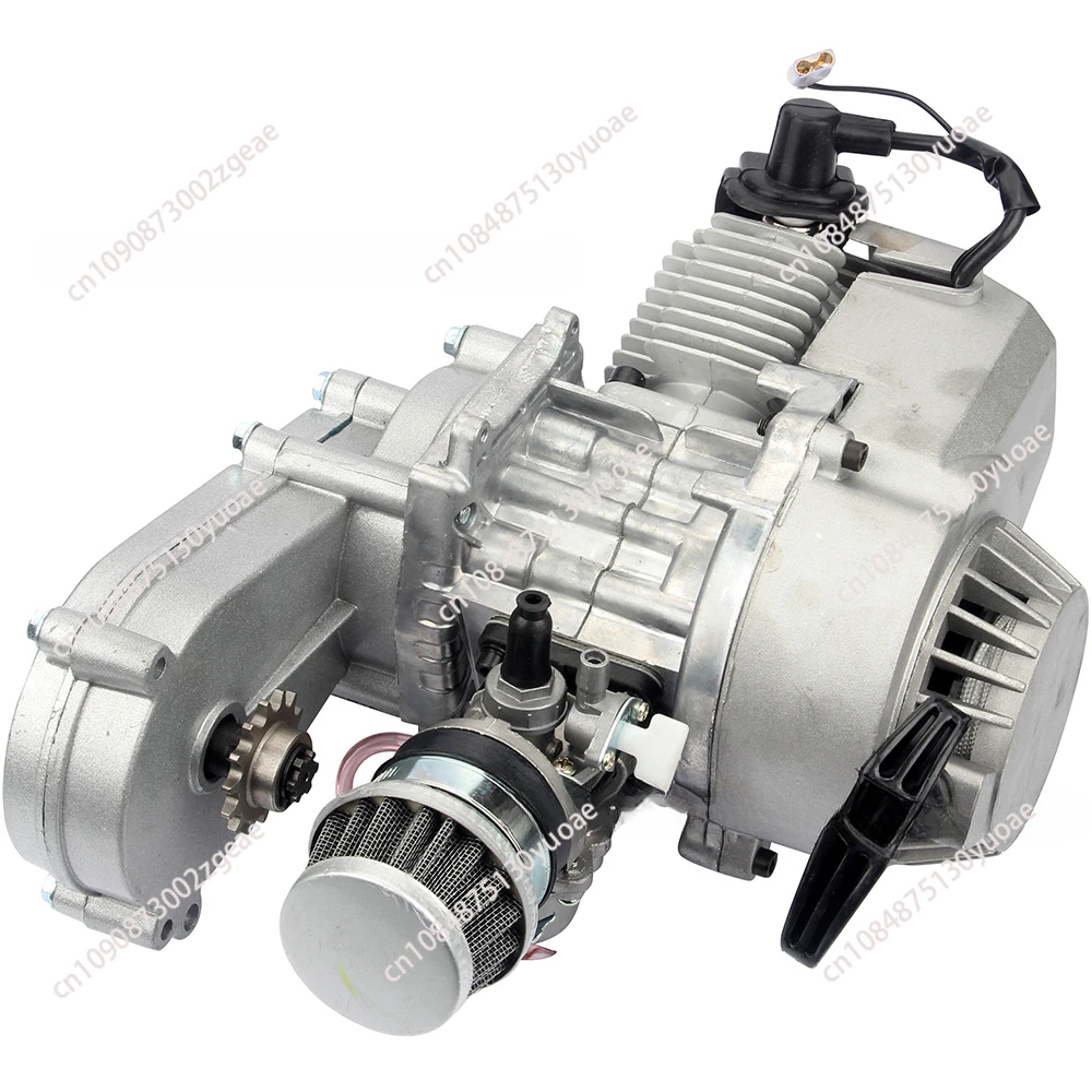 Mini Two-Stroke Gasoline Engine, All-Aluminum, Hand-cranky, Silver, 47 cc, 49cc