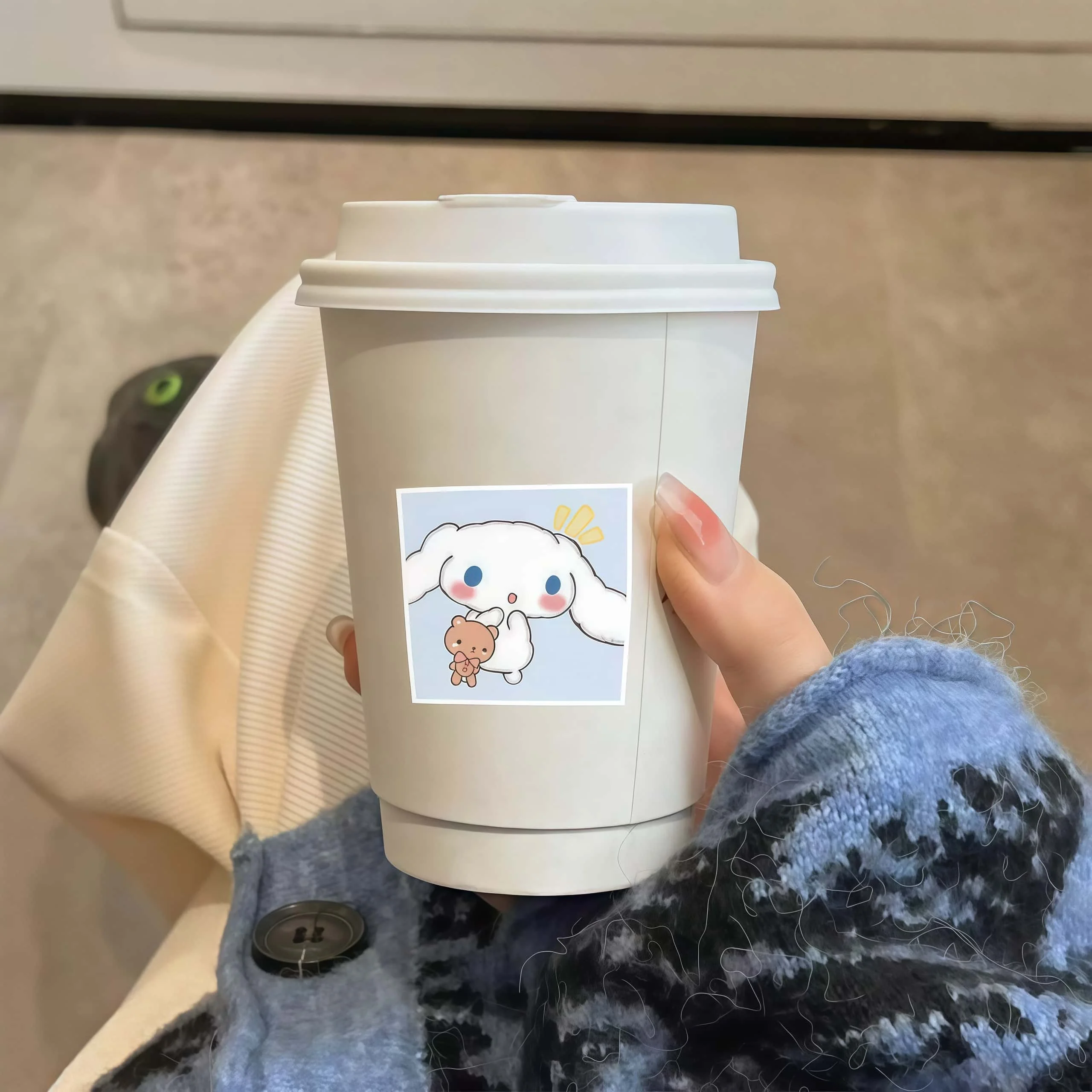 500Pcs Sanrio Cinnamoroll Daily Life Sticker Roll, Kawaii Cartoon Design Decals for DIY, Journal & Gift Embellishment