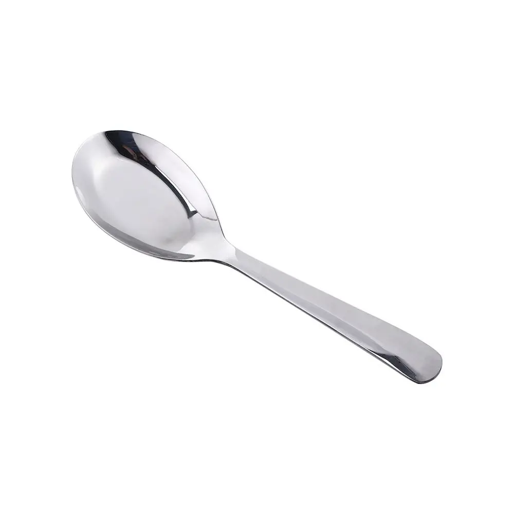Restaurant Kitchen Cooking Stainless Steel Tableware Soup Spoon Dinner Scoop Flatware
