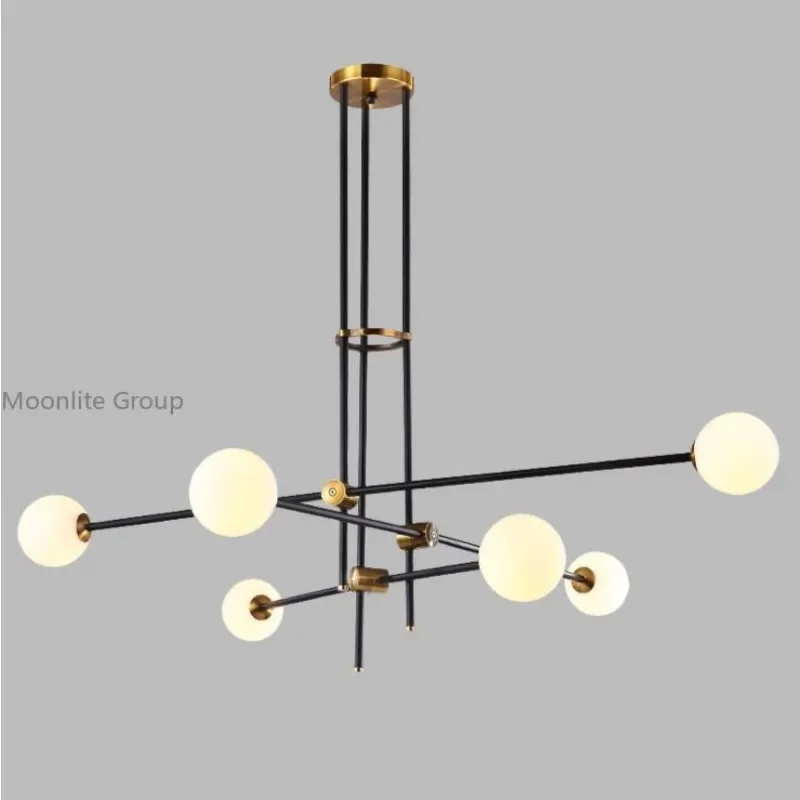 

Nordic Chandelier Postmodern Glass Ball Dining Room Lamp Magic Bean Creative Element Personality Study Bedroom Chandelier