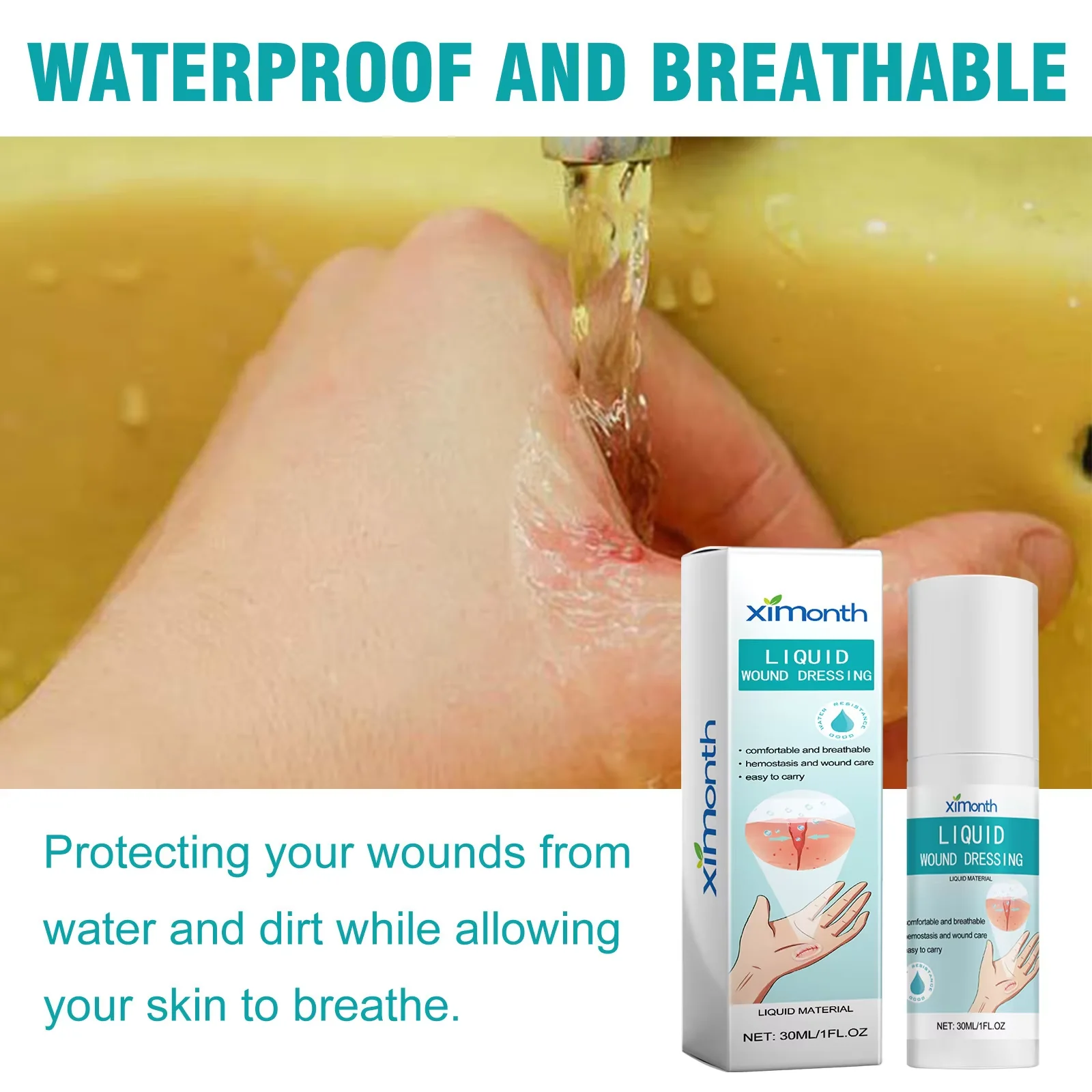 Ximonth Bandage Wound Care Liquid Spray Help Healing Recovery Cut Scratch Breathable and Waterproof Body Band Aid Liquid Sprays