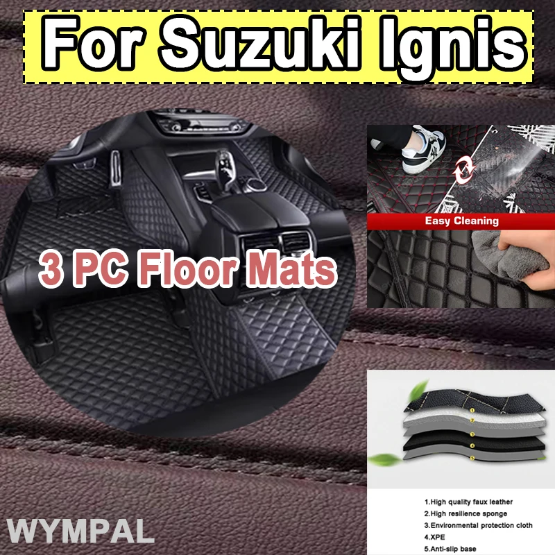 

Luxury Car Mats For Suzuki Ignis MF 2020 2021 2022 2023 Auto Rugs Carpets Pads Durable Leather Floor Mat Accessories Interio