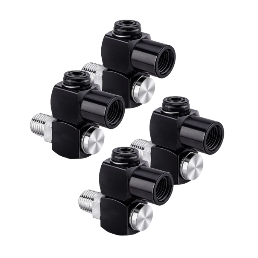 2 Pack Quick Connect Seal Air Hose Fitting 1 4in NPT 360 Swivel Adapter For Pneumatic Air Compressor Equipment Repair Supplies