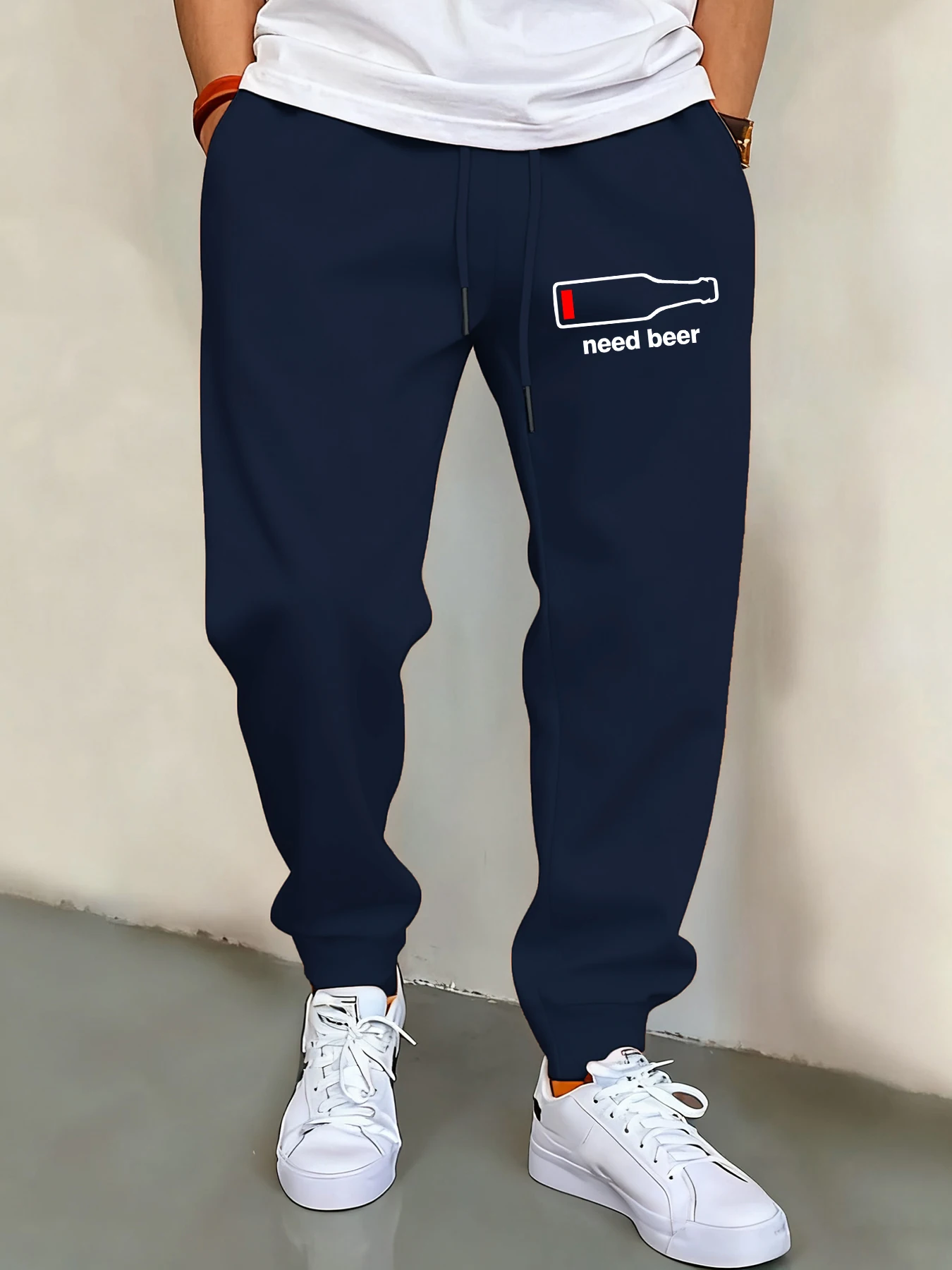 

Low Energy Requires Beer Print Mans Trousers Street Soft Pants Sport Fleece Joggers Pant Unisex Drawstring Pocket Sweatpants
