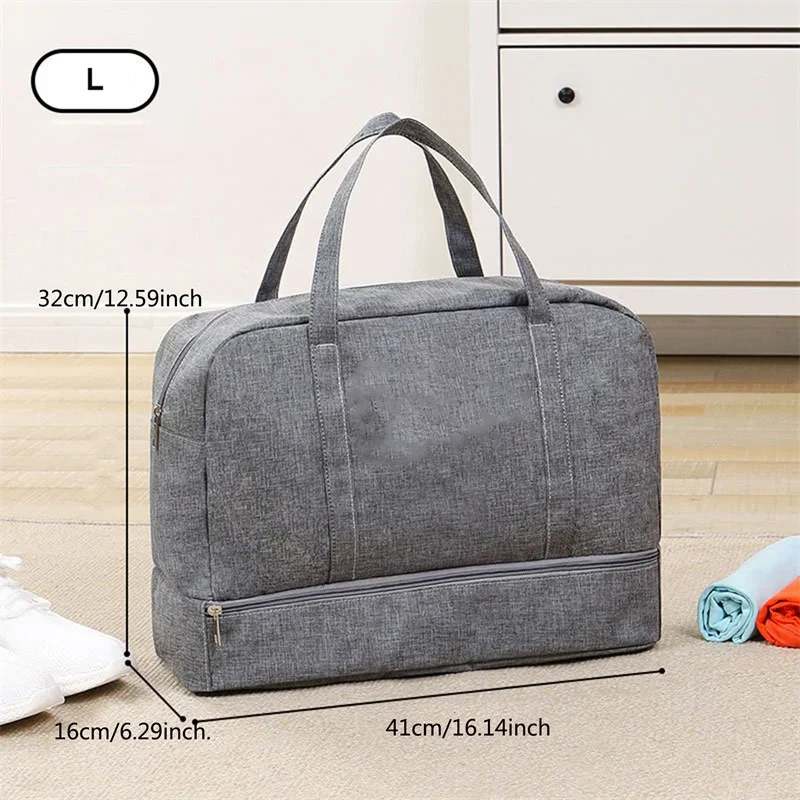 Double-Layer Waterproof Travel Bag for Gym & Swimming -Portable Handheld Dry/Wet Separation Cosmetic Toiletry Storage Unisex Bag