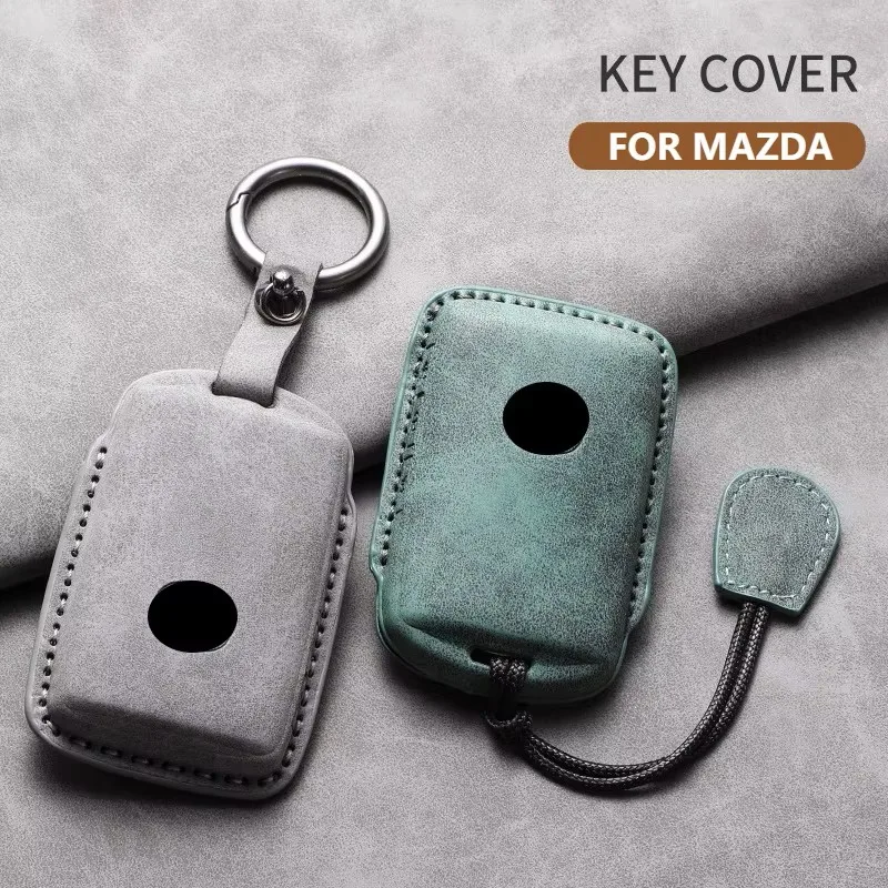 ثلاثية الأبعاد جلد الغزال سيارة مفتاح القضية غطاء لمازدا 3 6 Axela CX5 CX-30 CX-50 CX70 CX-9 CX90 MX-5 CX60 مفتاح حامي قذيفة الملحقات #6