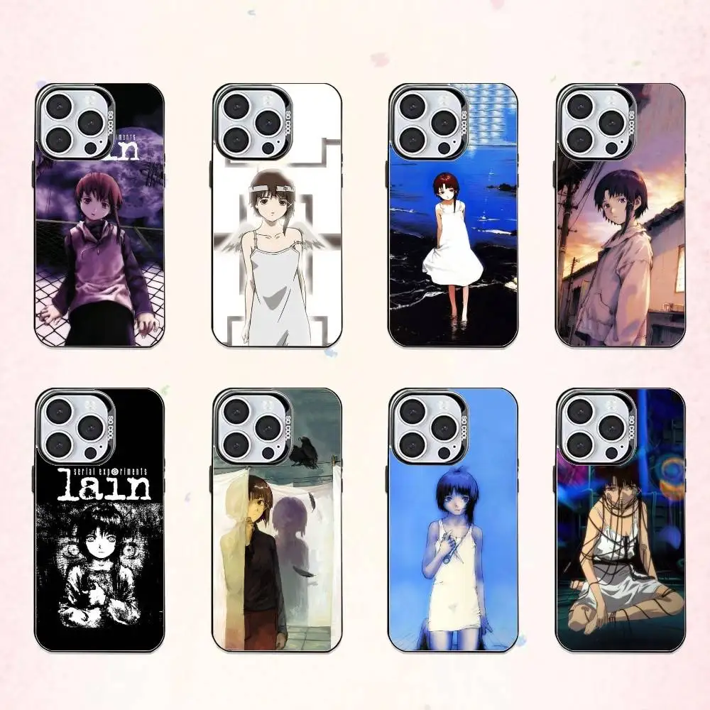 

S-Serial E-Experiments Lain Phone Case For iPhone17,16,15,14,13,12,11 Plus,Pro Max Colored Silver Plated Inside Cover