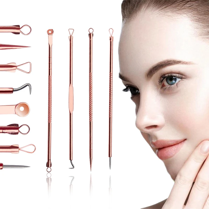 1Set  Acne Treatment Blackhead Extractor Deep Cleaning Black Dots Cleaner Blemish Remover Needles Tweezer Black Spots Pore