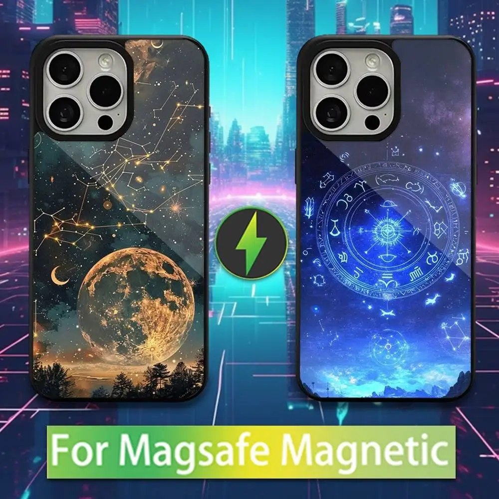 

Art Twelve Constellations Phone Case For iPhone 16,15,17,14,13,12,11,Pro,Max,Plus,Mini,Magsafe,Magnetic Wireless Charging Case