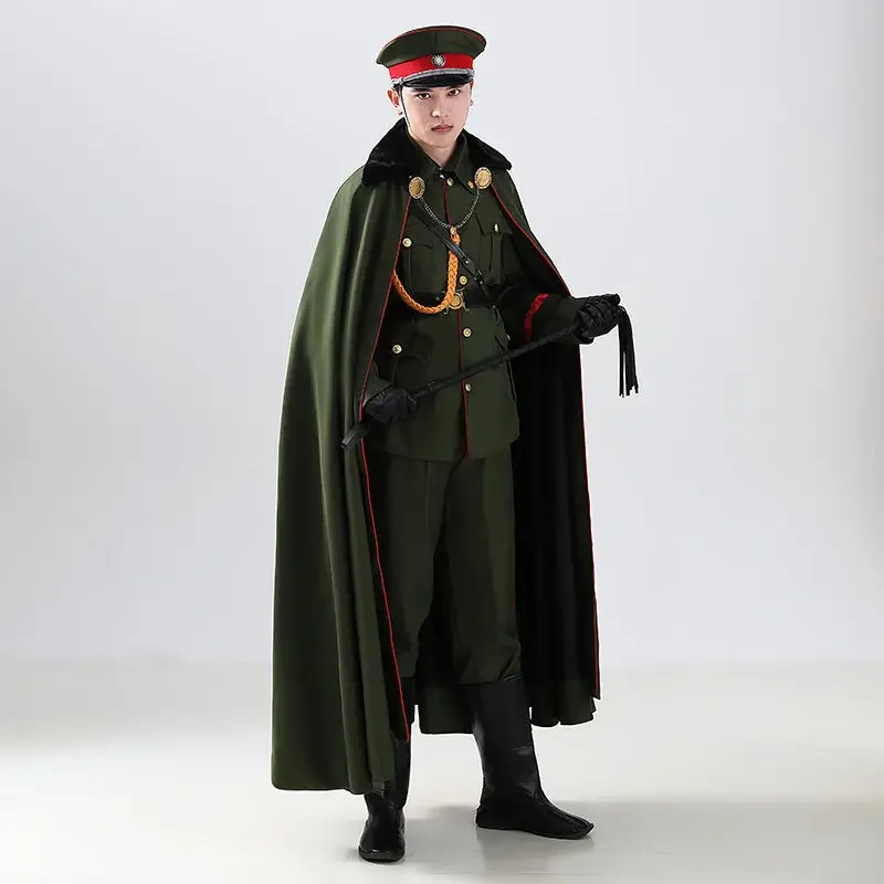 Chinese Uniform Vintage Cosplay Men Include Hat Cloak Belt Cloth