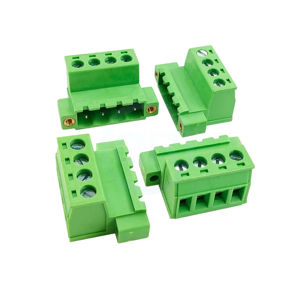 (10 pcs) KF 2EDGRKP 5.08MM 5.0MM With Ears Solderless Aerial Butt Pair Plug-In Terminal Receptacle 15EDGRKP 5.0/5.08 2-24Pin