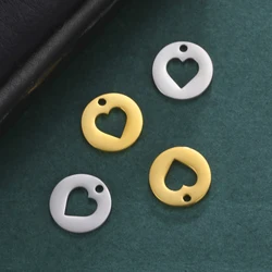 EUEAVAN 20pcs/lot Charms Heart Stainless Steel Charms for Jewelry Making DIY Bracelets Necklace Wholesale Jewelry Accessories