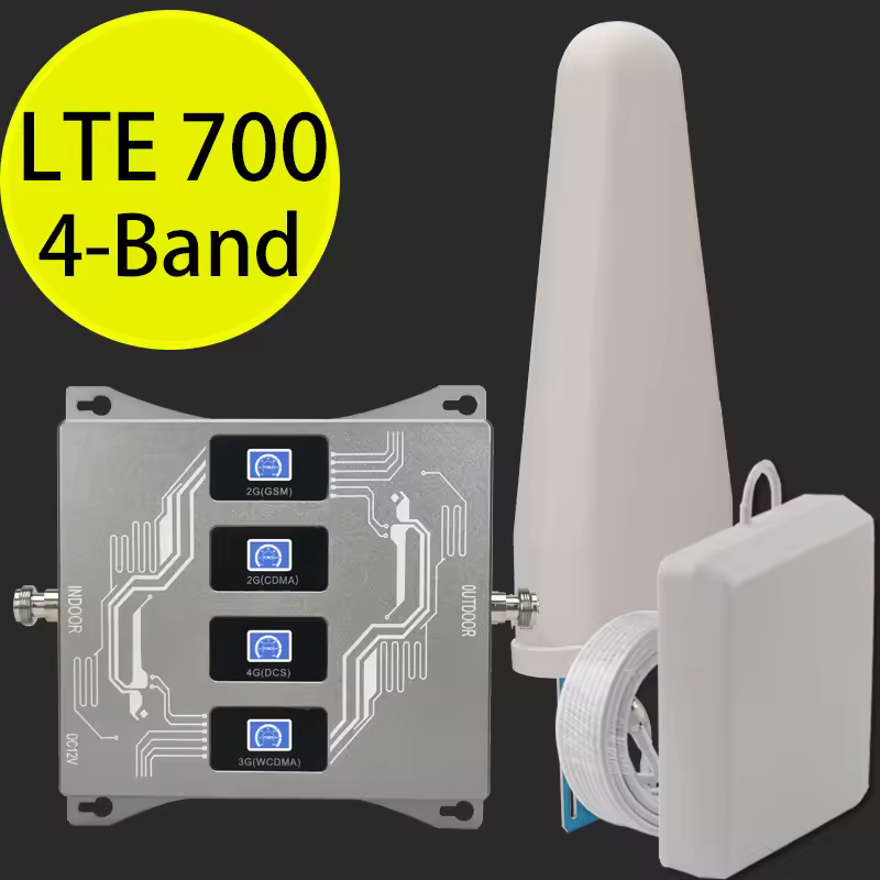 מגבר 4 רצועות 2g 3g 4g CDMA UMTS LTE 700 850 900 1800 2100 מגבר אות נייד קבלה מגבר חוזר ערכת