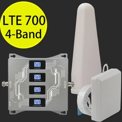 4 bands Amplifier 2g 3g 4g CDMA UMTS LTE 700 850 900 1800 2100 Signal Booster Mobile Reception Amplifier Repeater Kit