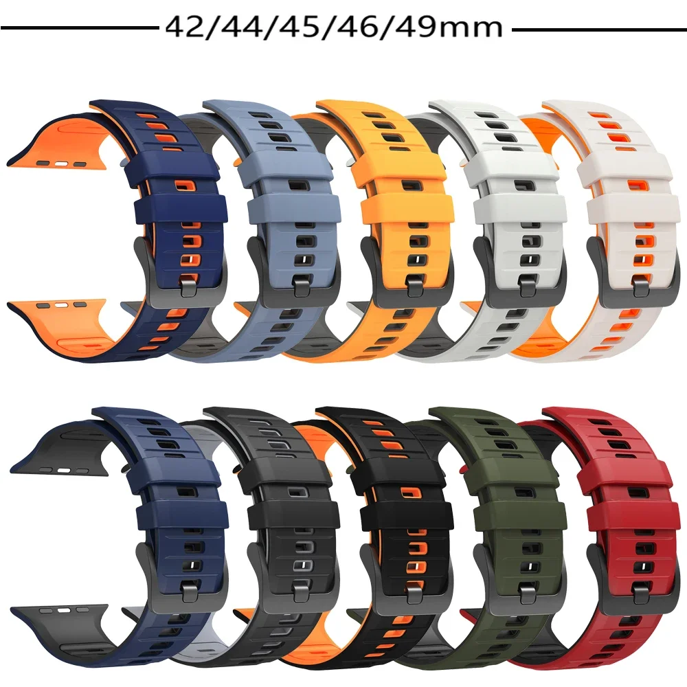 Silikon-Sportarmband für Apple Watch Band 49mm 46mm 45mm 44mm 42mm Correa Armband iWatch Series 11 10 9 8 7 6 5 SE3 Ultra 3 2 – Detail 11
