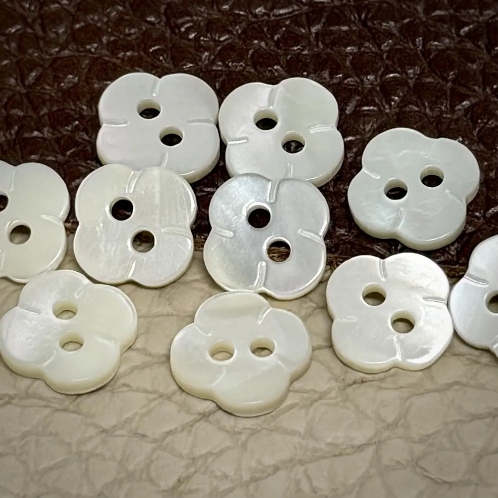 5pcs Clover Shape Chiffon Dress Shirt Button Clothing Decorative Buttons DIY Apparel Sewing Supplies Crafts