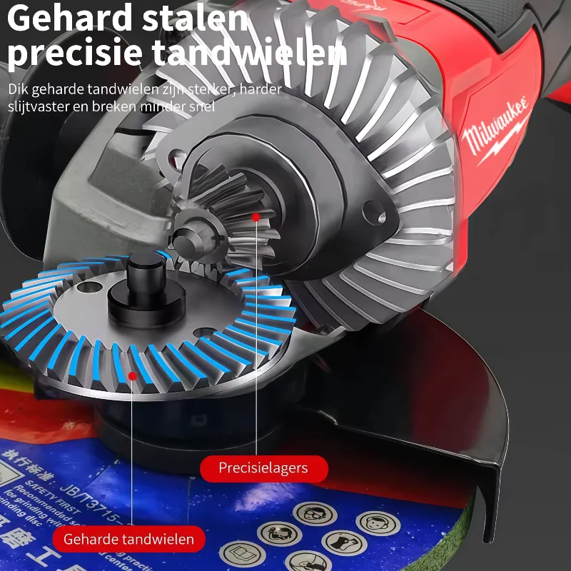 ميلووكي زاوية طاحونة 125 مللي متر فرش آلة تلميع قطع لا قفل مجداف التبديل أدوات كهربائية لاسلكية #6