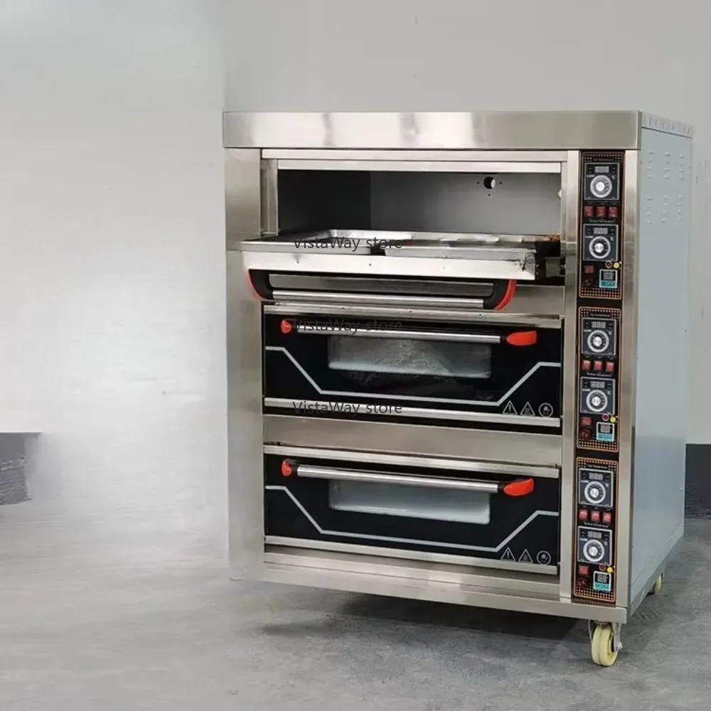 Commercial Industrial Deck Baking Oven 2 3 4 Decks 4 6 8 Trays Electric Gas Toaster Bread Pizza  Baking Oven Bakery Machine