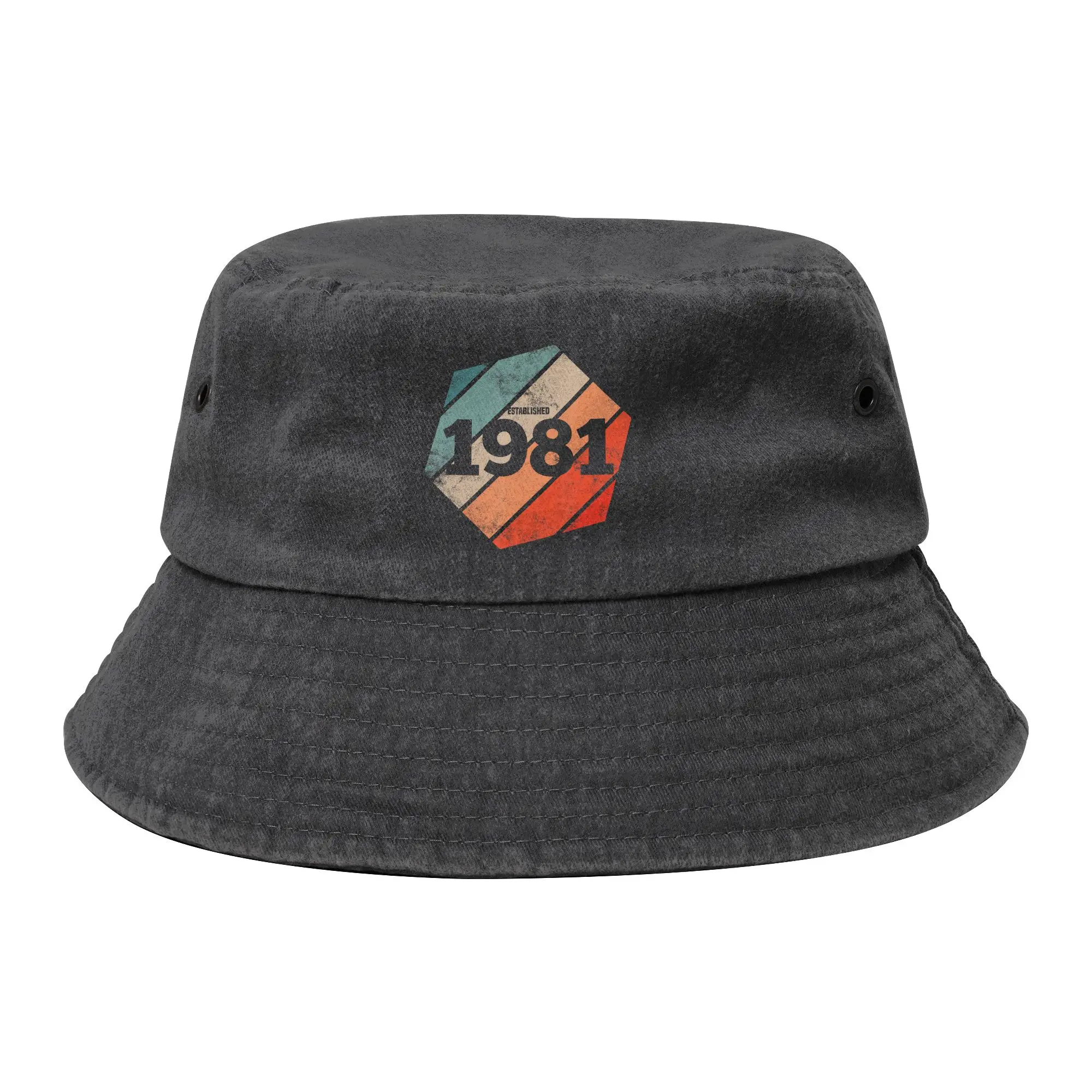 Picnic Established 1981 Bucket Hat Unisex Distressed Cotton Sun Hats  45th Birthday Bob Hat Fishing Hat