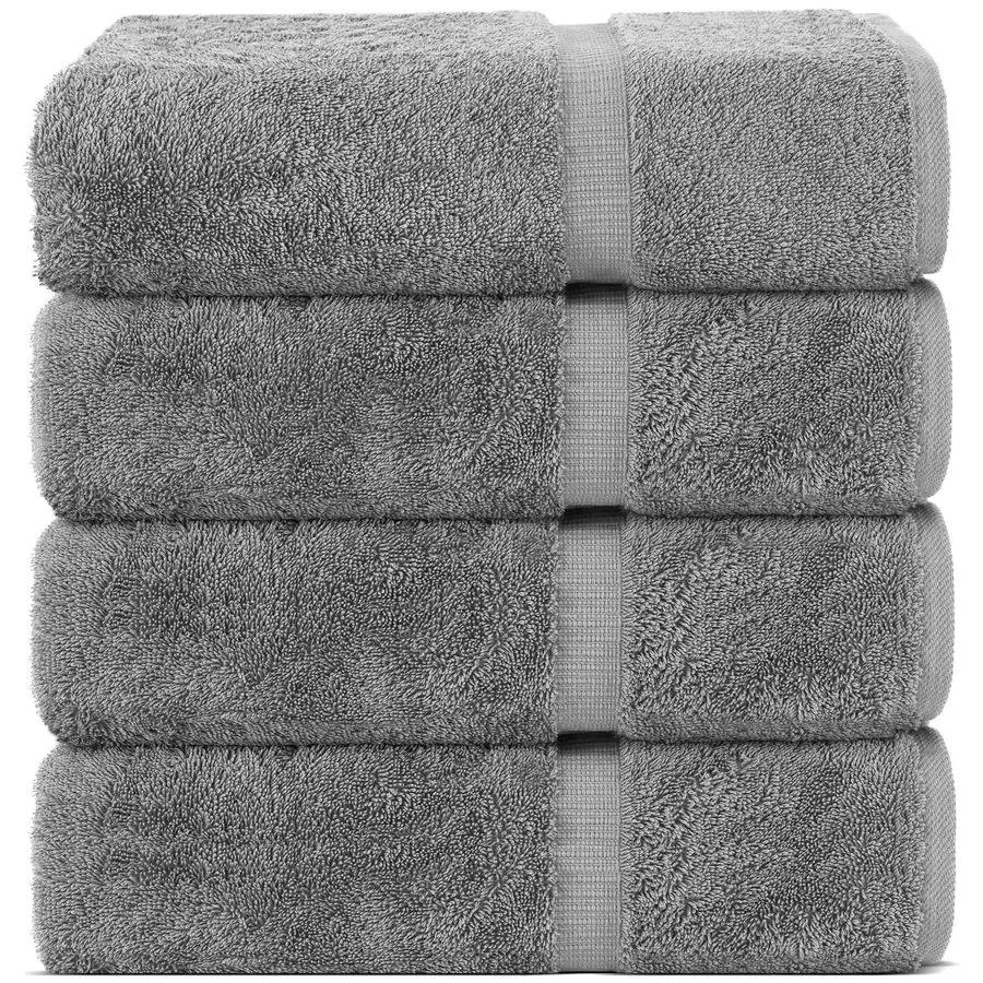 

Turkish Linens Hotel amp Spa Quality 100 Cotton Premium Turkish Towels Soft amp Absorbent 4Piece Bath Towels, Gray