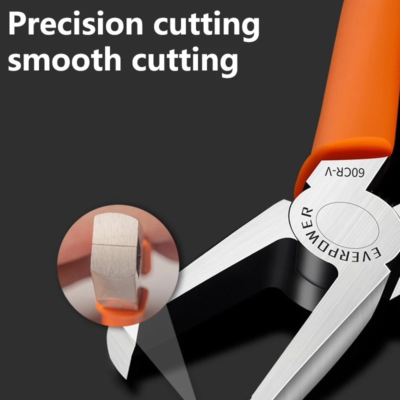 4/6/8/10mm Flush Multifunctional Jaw Plastic Cutting Pliers 90 Degree Double-Edged CR-V Tip Nipper,Sprue Burrs Cutting Hand Tool