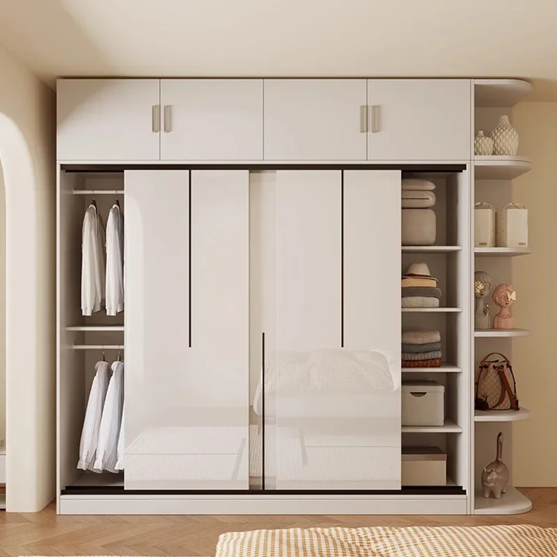 Sliding Door Wardrobe Household Bedroom Solid Wood Wardrobe Large Apartment Vestidores De Armario Abiertos Ropero Furniture