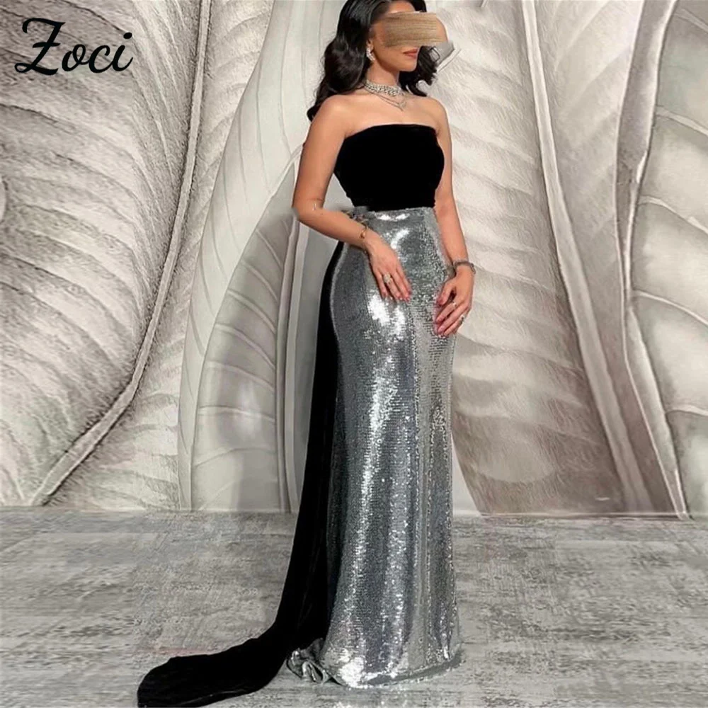 

Zoci Sparkly Sequined Mermaid Prom Dressess Strapless Shiny Special Occasion Evening Gowns 2025 Birthday Party Outfit Customized