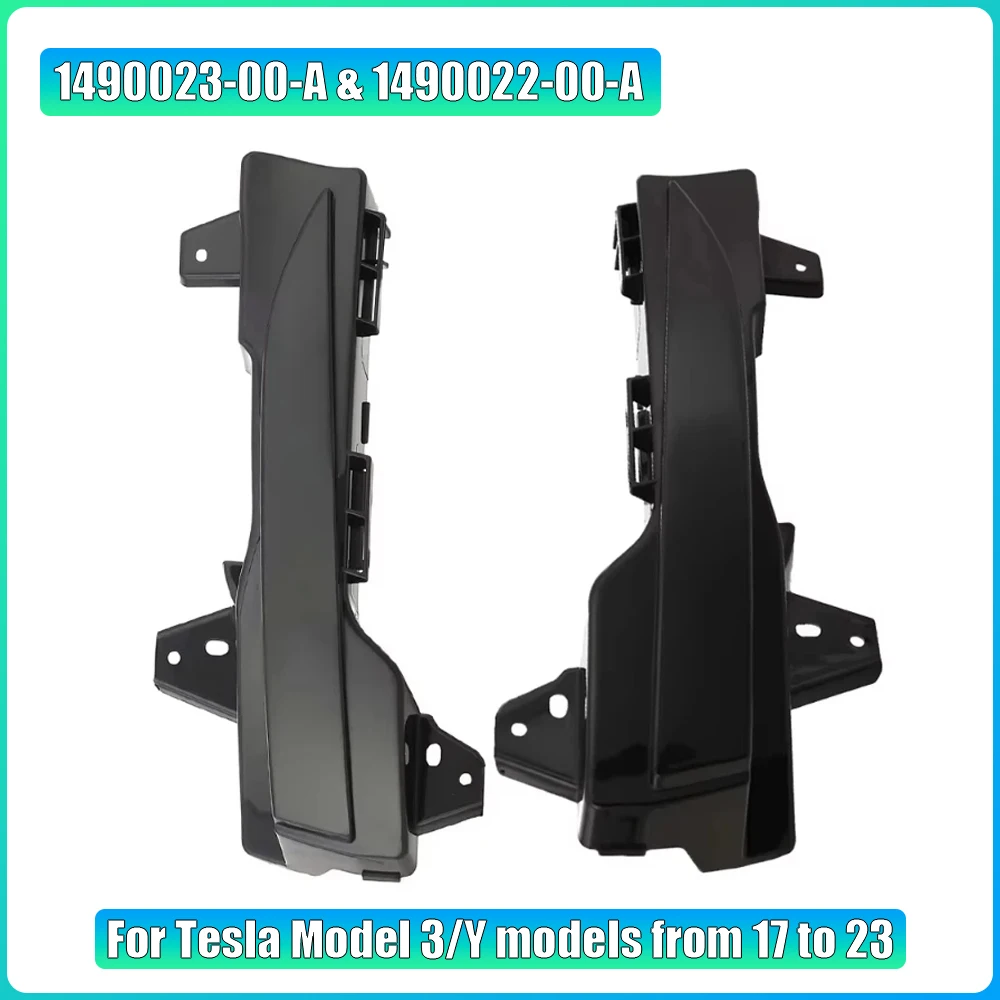 Front Bumper Fog Light Surround Grill Cover Set 2PCS for Tesla Model 3, Replacement Trim 1490023-00-A & 1490022-00-A