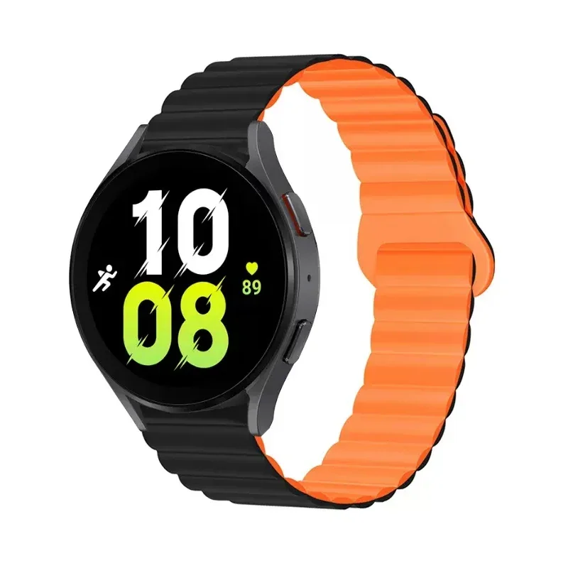 Bracelet à boucle magnétique pour Samsung Galaxy Watch, bracelet en silicone, bracelet de montre classique, 6, 5, 4, 40mm, 44mm, 4, 6, 46mm, 43mm, 47mm, 5 Pro, 45mm, 20mm, 22mm