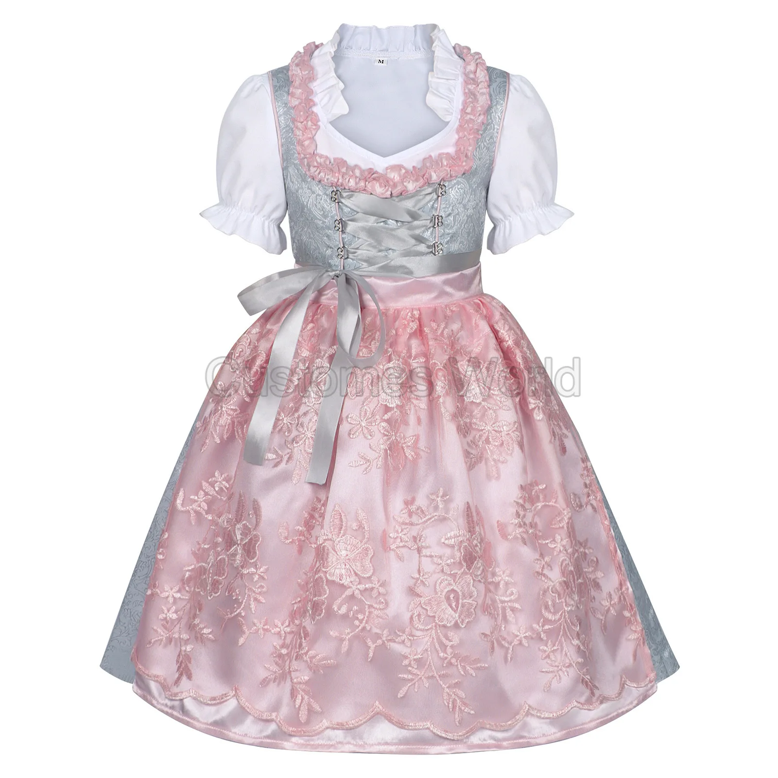 

Bavaria Oktoberfest Costume Dirndl Dress Pink cute and lively dress for girls German Beer Girl Child Kids Halloween Dresses