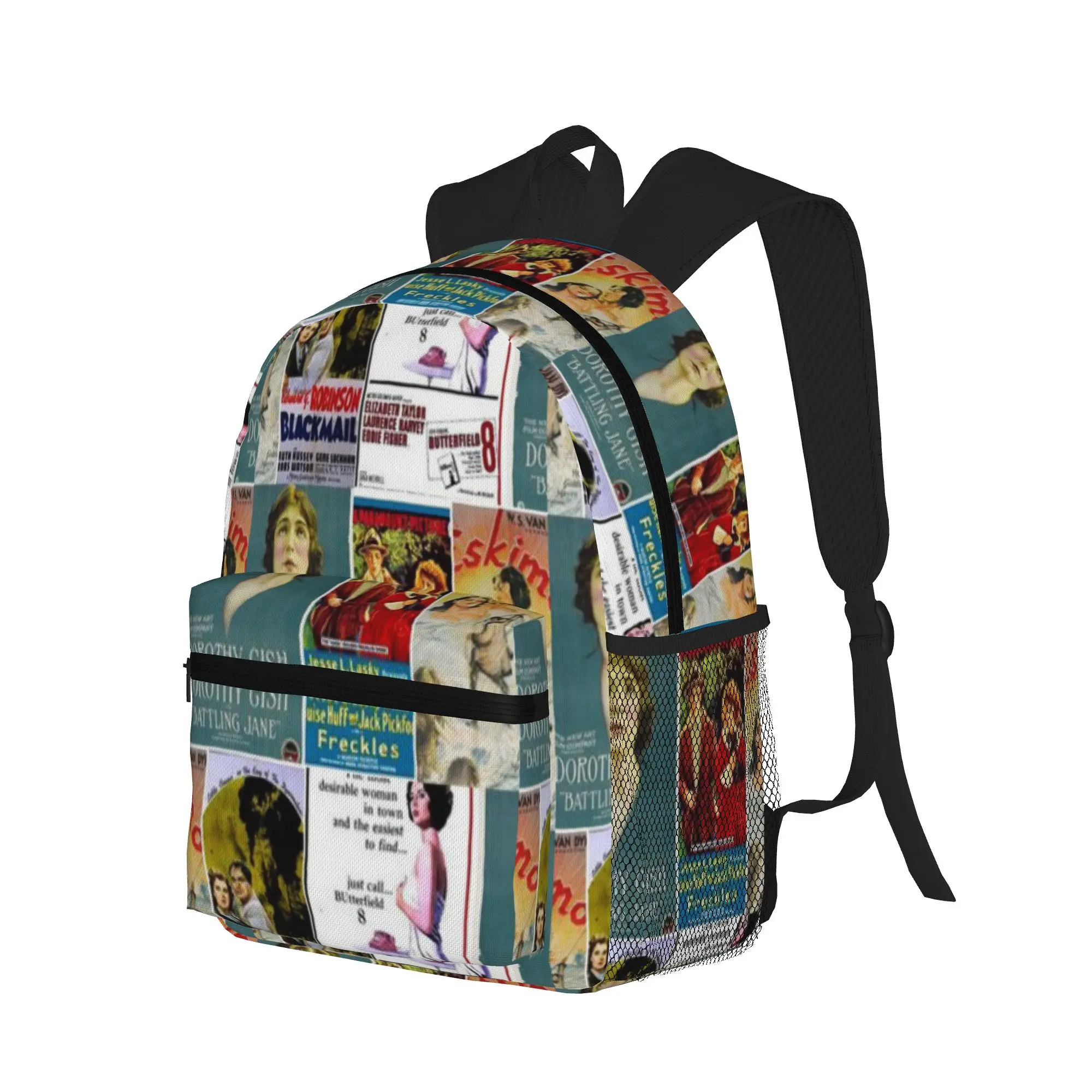 Vintage Movies Picture Montage  19  Casual Backpack for Students and Adults Bags for women